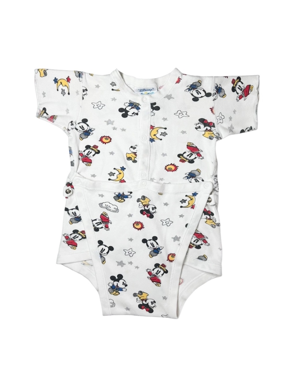 Vintage 90s Disney Babies Made in Canada Mickey & Minnie Celestial Bodysuit 24M